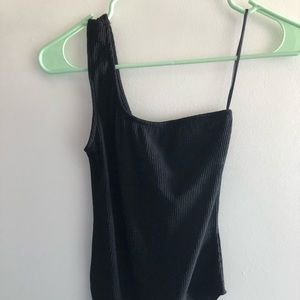 H&M Women’s Black One Shoulder Bodysuit Size Small